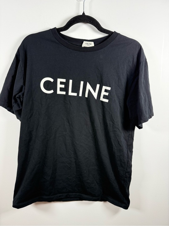 Celine Tops - CELINE PARIS | Loose Fit Logo Graphic Tee Size S
